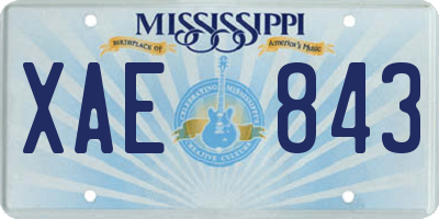 MS license plate XAE843