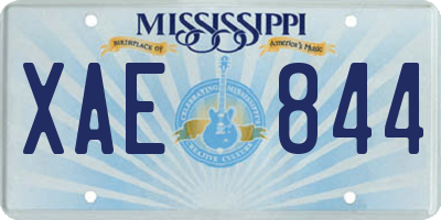 MS license plate XAE844