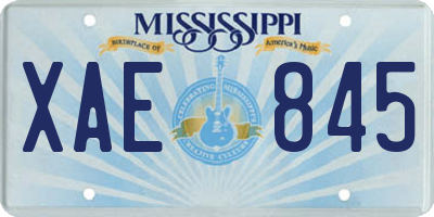 MS license plate XAE845