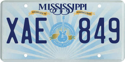 MS license plate XAE849