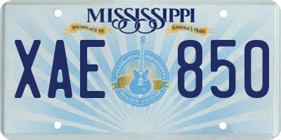 MS license plate XAE850