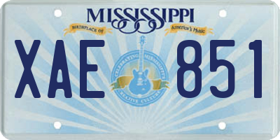 MS license plate XAE851