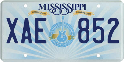 MS license plate XAE852