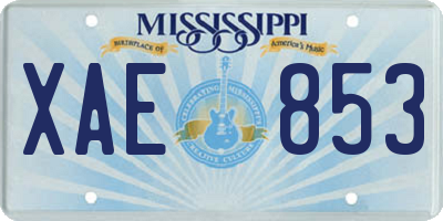 MS license plate XAE853