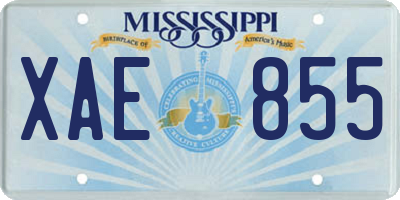 MS license plate XAE855
