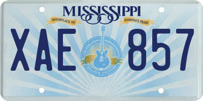 MS license plate XAE857