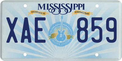 MS license plate XAE859