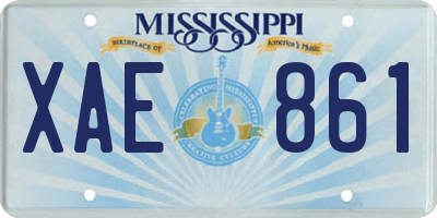 MS license plate XAE861