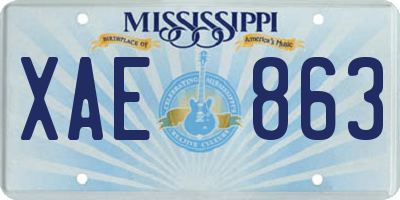 MS license plate XAE863