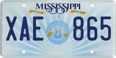 MS license plate XAE865