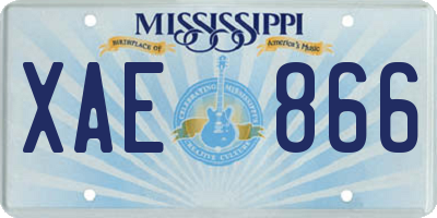 MS license plate XAE866