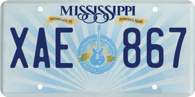 MS license plate XAE867