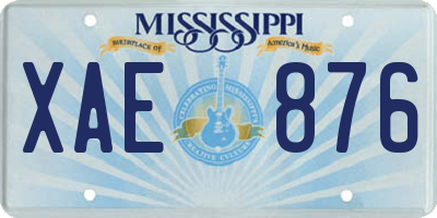 MS license plate XAE876