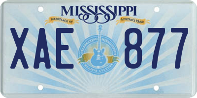MS license plate XAE877