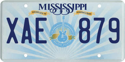 MS license plate XAE879