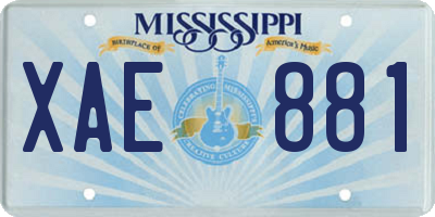 MS license plate XAE881