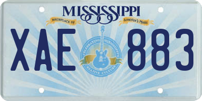 MS license plate XAE883