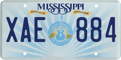 MS license plate XAE884