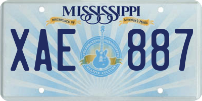 MS license plate XAE887