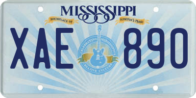 MS license plate XAE890