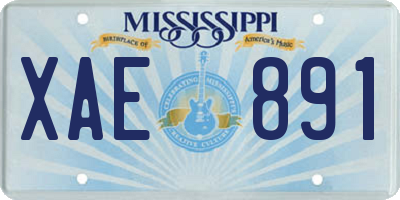 MS license plate XAE891