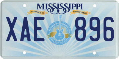 MS license plate XAE896