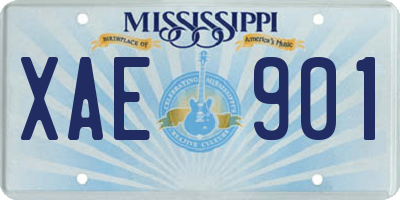 MS license plate XAE901