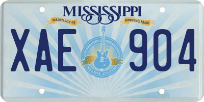 MS license plate XAE904