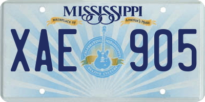 MS license plate XAE905