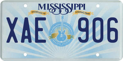 MS license plate XAE906