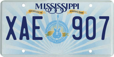 MS license plate XAE907