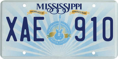 MS license plate XAE910