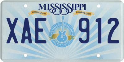MS license plate XAE912