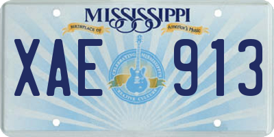 MS license plate XAE913