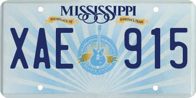 MS license plate XAE915