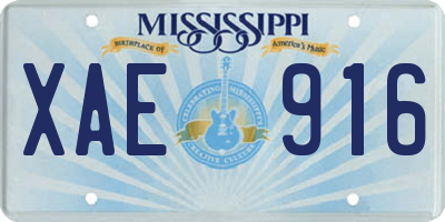 MS license plate XAE916