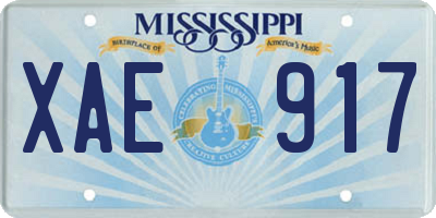 MS license plate XAE917