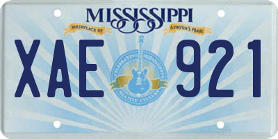 MS license plate XAE921