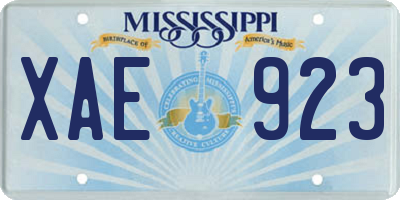 MS license plate XAE923