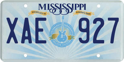 MS license plate XAE927