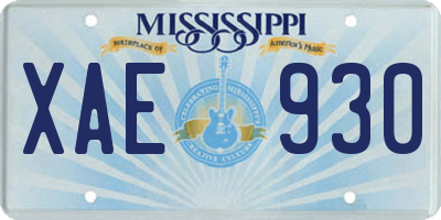 MS license plate XAE930