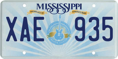 MS license plate XAE935