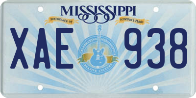 MS license plate XAE938