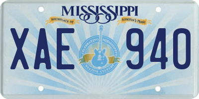 MS license plate XAE940