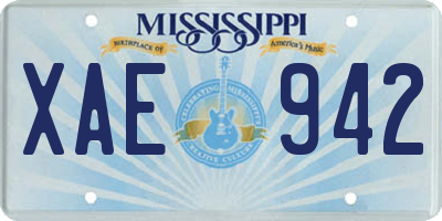 MS license plate XAE942