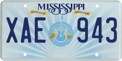 MS license plate XAE943