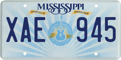 MS license plate XAE945