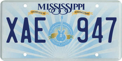MS license plate XAE947