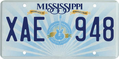 MS license plate XAE948