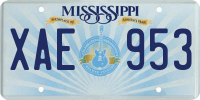 MS license plate XAE953